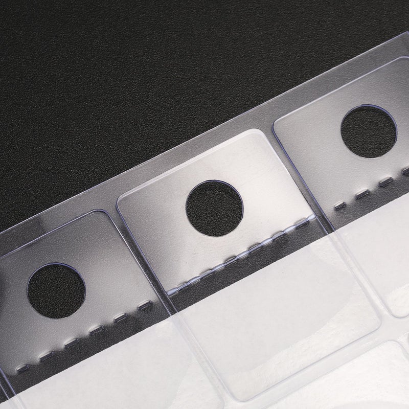 تيكيونايت علامات تعليق لاصقة 1 1/2 × 1 بوصة فتحة مستديرة من البلاستيك الشفاف علامات تعليق عرض علامات تبويب قابلة للطي لعرض متجر البيع بالتجزئة (300 قطعة) - Image 3